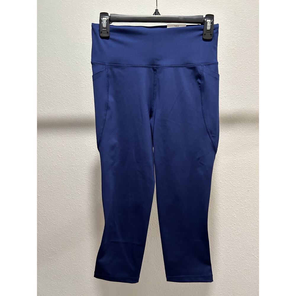 ID Ideology Womens Soft Flex High-Rise Crop Leggings Tartan Blue Side Pockets